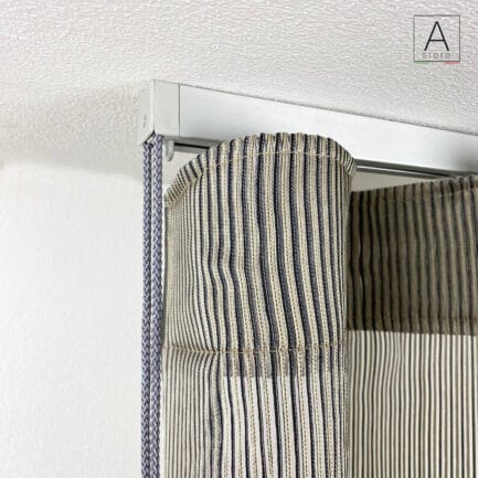 Binario in alluminio CUBO  SATINATO comando A CORDA mm 24x24