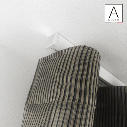 Binario in alluminio CUBO  BIANCO comando A CORDA mm 24x24