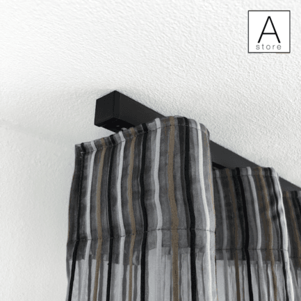 Binario in alluminio CUBO NERO ANODIZZATO comando A CORDA mm 24x24