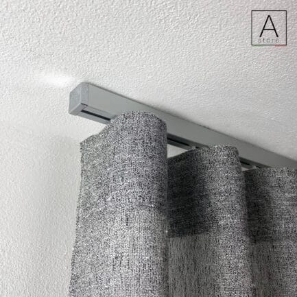 Binario in alluminio CUBO  SATINATO MANUALE A STRAPPO mm 24x24